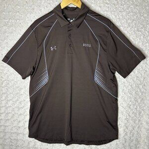 Under Armour BGS Polo‎ Shirt Athletic Training Short Sleeve Brown Size Large